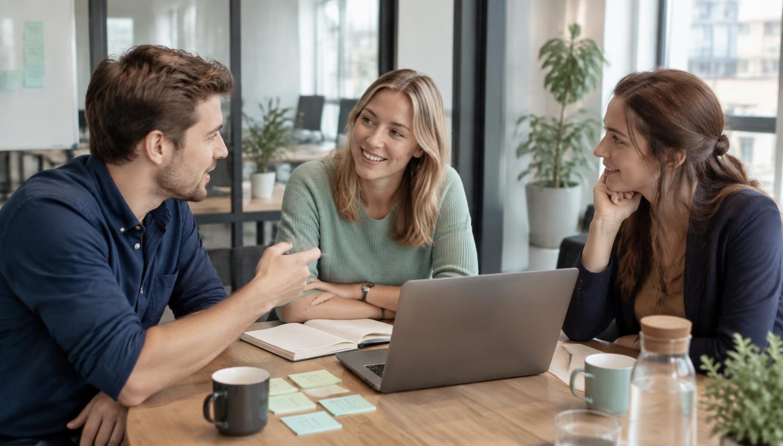 Collega's gebruiken AI als ondersteuning tijdens een brainstorm