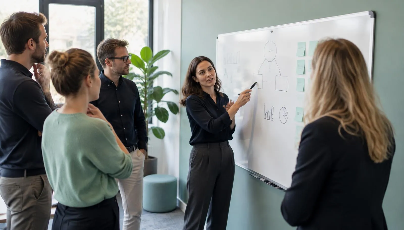 Medewerkers oefenen tijdens een praktische AI-training met bewust en verantwoord gebruik van AI